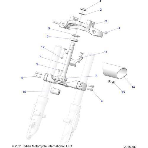 Steering, Upper And Lower Clamps All Options - 2022 Indian Scout Bobber/Bobber TwentyMt Schematic-20580 OEM Schematic