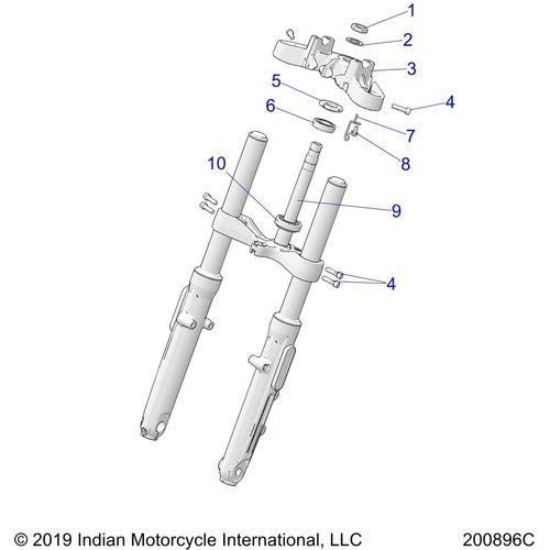 Steering, Upper And Lower Clamps All Options - 2022 Indian Scout Bobber Sixty Schematic-20640 OEM Schematic