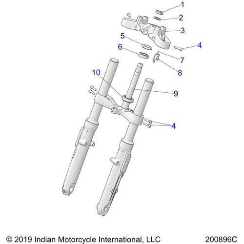 Steering, Upper And Lower Clamps All Options - 2022 Indian Scout Sixty Schematic-20395 OEM Schematic