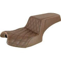 Step Up Driver Lattice Stitched Seat Brown for Challenger by Saddlemen