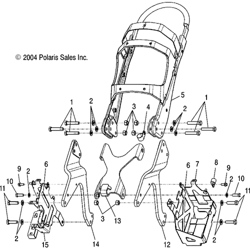 Subframe, Rear, Black by Polaris 1012953-067 Subframe