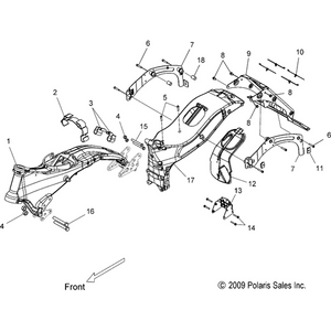 Substructure, Rear, Black by Polaris 1016446-329 OEM Hardware