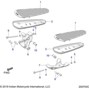 Support Floorboard Driver RH Black by Polaris 5143227-463 Floorboard Mount