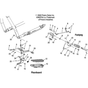 Support, Floorboard, Silver, LH by Polaris 5134622-385 OEM Hardware