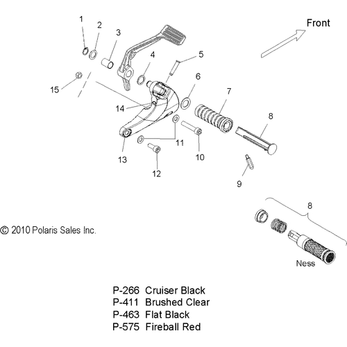 Support, Footpeg, Rh, Fireball Red [Intl.] by Polaris 5136081-575 Footpeg Mount