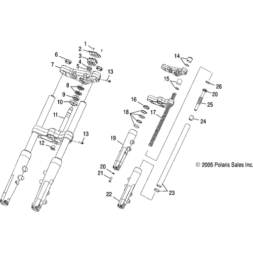 Suspension, Forks, Front And Clamp Asm. - 2006 Victory Victory Vegas 8 Ball/Vegas All Options - V06Ab26Ca Schematic 5288 OEM Schematic