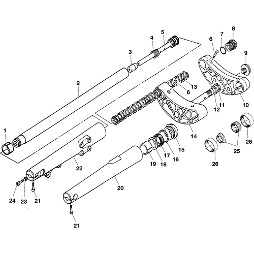 Suspension, Front Forks - 1999 Victory Standard Cruiser - V99Cb15Db Schematic 8704 OEM Schematic
