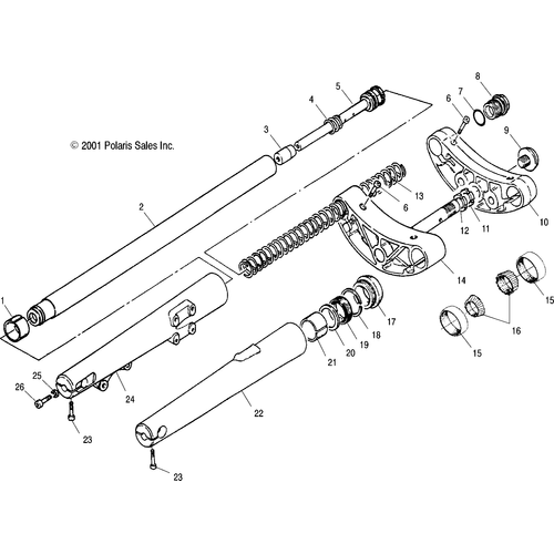 Suspension, Front Forks - 2000 Victory Special Edition - V00Cb15Das Schematic 7751 OEM Schematic