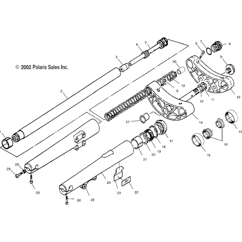 Suspension, Front Forks - 2001 Victory Deluxe Cruiser - V01Cd15Cc Schematic 6612 OEM Schematic