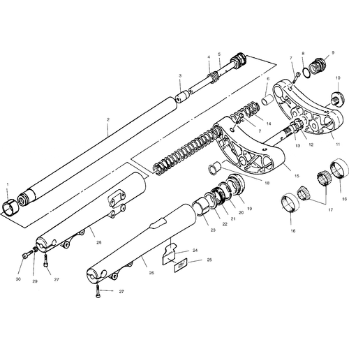 Suspension, Front Forks - 2001 Victory Sportcruiser - V01Cs15Cc Schematic 7054 OEM Schematic