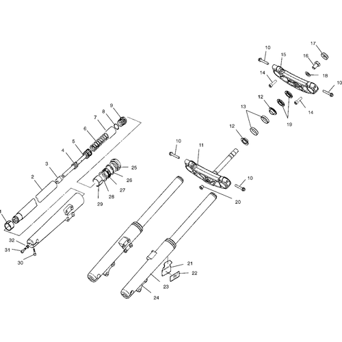 Suspension, Front Forks - 2003 Victory Ca Touring Cruiser All Options - V03Tb16 Schematic 5750 OEM Schematic