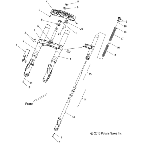 Suspension, Front Forks - 2016 Victory Cross Country/Touring All Options Schematic 685 OEM Schematic