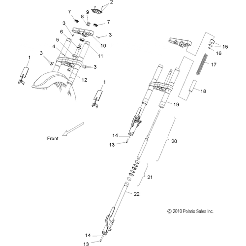 Suspension, Front Forks - 2017 Victory Hammer S All Options Schematic 180 OEM Schematic