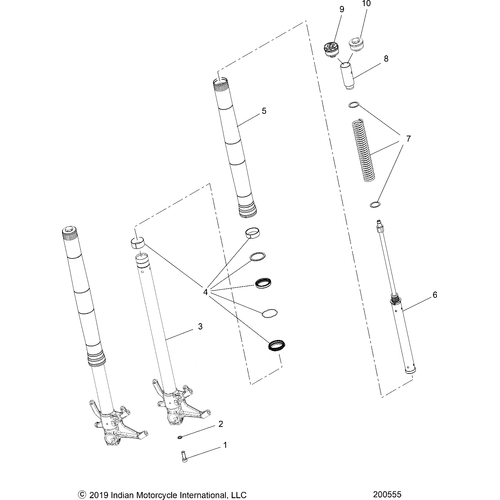 N/A OEM Schematic Suspension, Front Forks - 2022 Indian Ftr 1200 Schematic-21272