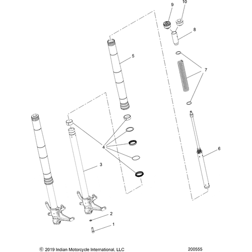 Suspension, Front Forks - 2022 Indian Ftr 1200 Rally Schematic-21157 OEM Schematic