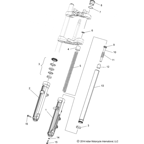 Suspension, Front Forks All Options - 2016 Indian Scout Sixty Schematic-27769 OEM Schematic