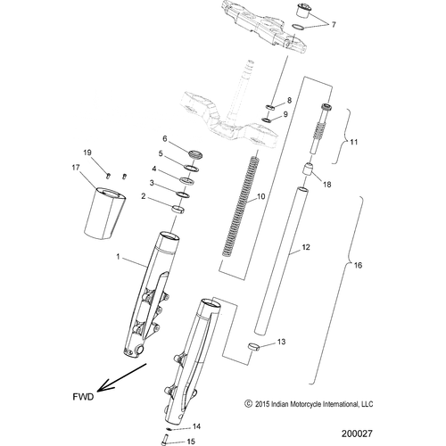 Suspension, Front Forks All Options - 2017 Indian Springfield Schematic-27033 OEM Schematic