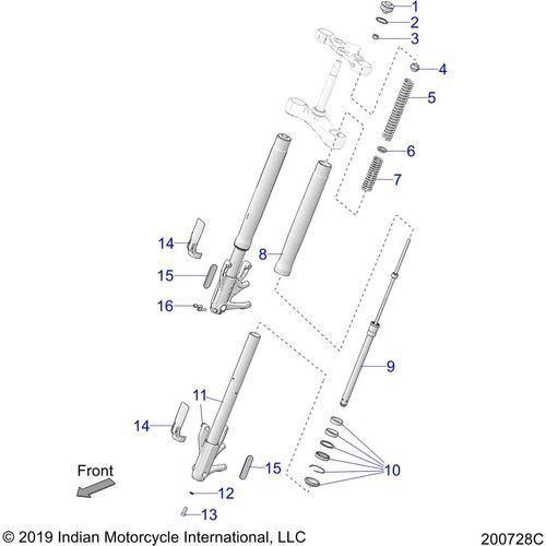 Suspension, Front Forks All Options - 2020 Indian Challenger Base/Limited Schematic-25291 OEM Schematic