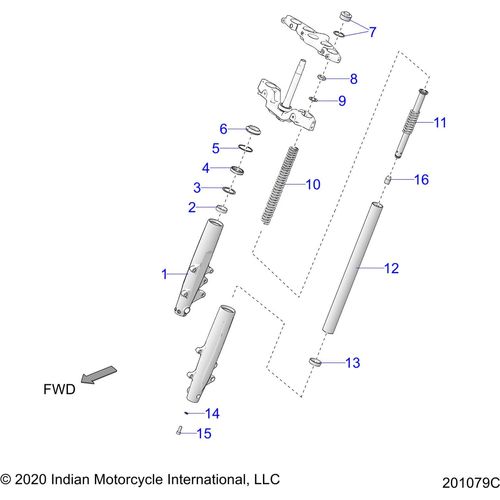 Suspension, Front Forks All Options - 2021 Indian Roadmaster Schematic-22942 OEM Schematic