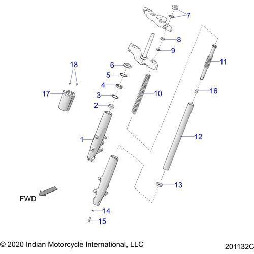 Suspension, Front Forks All Options - 2021 Indian Springfield 111 Schematic-22400 OEM Schematic