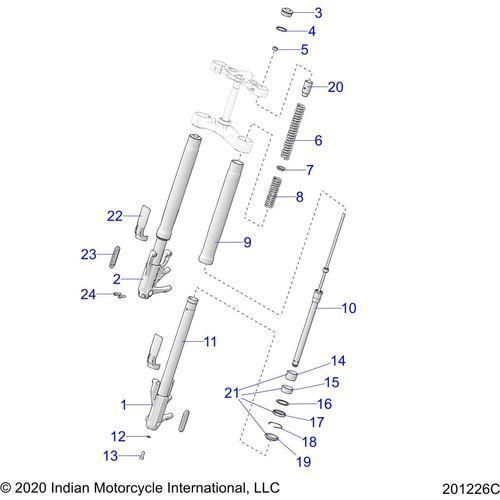 Suspension, Front Forks All Options - 2022 Indian Challenger Limited Schematic-21987 OEM Schematic