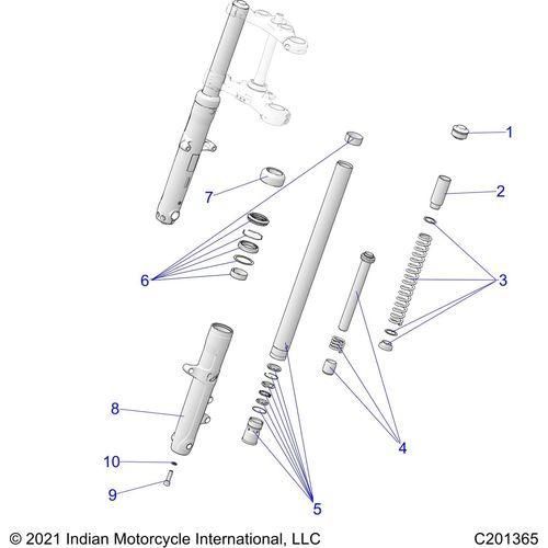 Suspension, Front Forks All Options - 2022 Indian Chief 111 Schematic-21896 OEM Schematic