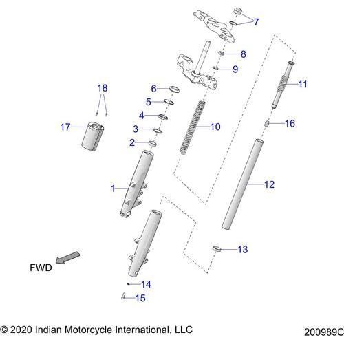Suspension, Front Forks All Options - 2022 Indian Chieftain Dark Horse Schematic-21578 OEM Schematic