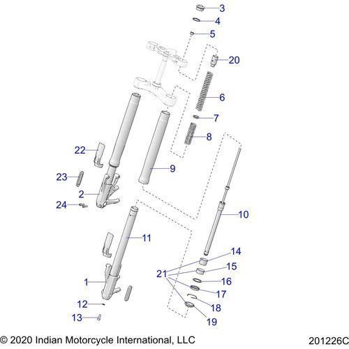 Suspension, Front Forks All Options - 2022 Indian Pursuit Dark Horse / Dark Horse Premium Schematic-21046 OEM Schematic