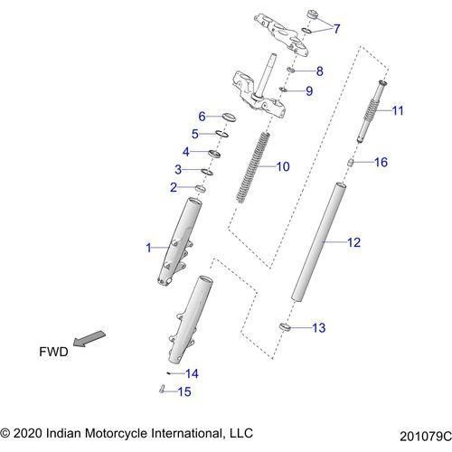 Suspension, Front Forks All Options - 2022 Indian Roadmaster Schematic-20946 OEM Schematic
