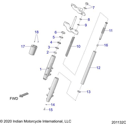 Suspension, Front Forks All Options - 2022 Indian Springfield 116 Schematic-20205 OEM Schematic