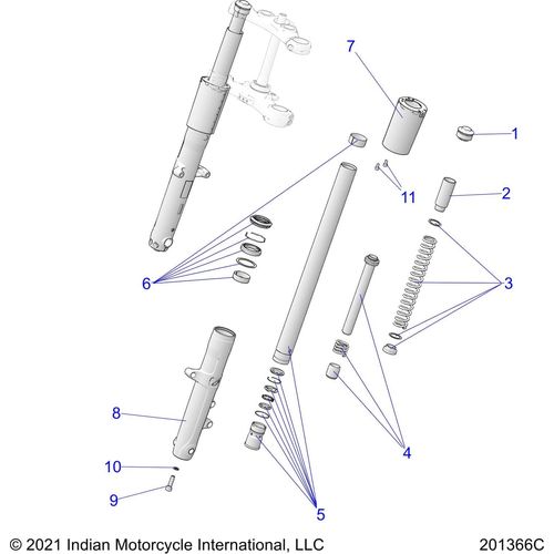 Suspension, Front Forks All Options - 2022 Indian Super Chief 111 Schematic-20130 OEM Schematic