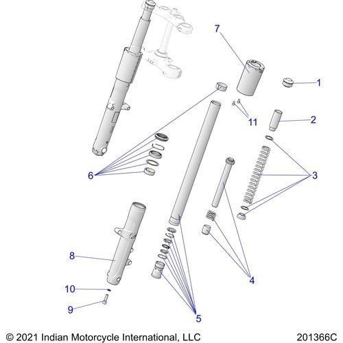 Suspension, Front Forks All Options - 2022 Indian Super Chief Limited 116 Schematic-20063 OEM Schematic