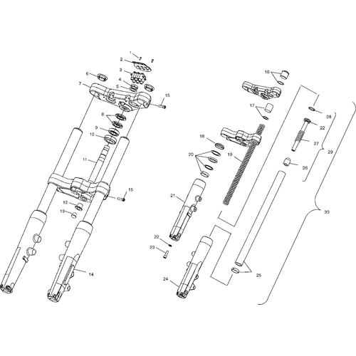 Suspension, Front Forks And Clamp Asm. - 2003 Victory Victory Vegas All Options - V03Gb16 Schematic 5799 OEM Schematic