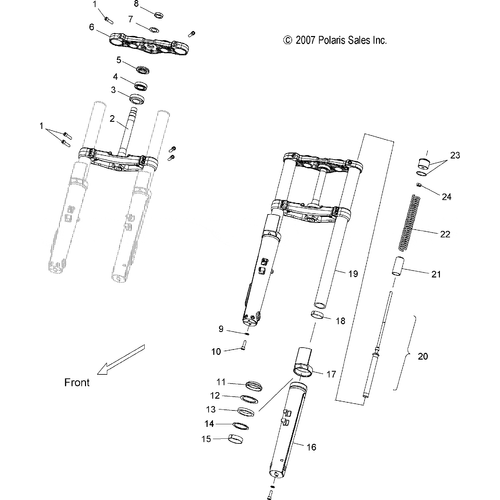 Suspension, Front Forks And Clamps - 2008 Victory Vision All Options - V08Sb36/Sd36 Schematic 4838 OEM Schematic