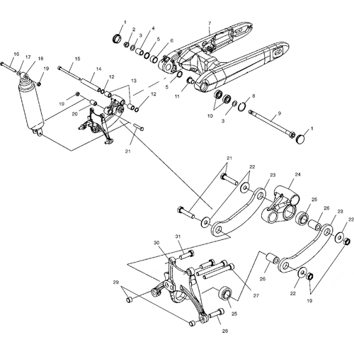 Suspension, Rear And Swing Arm - 2003 Victory Victory Vegas All Options - V03Gb16 Schematic 5800 OEM Schematic