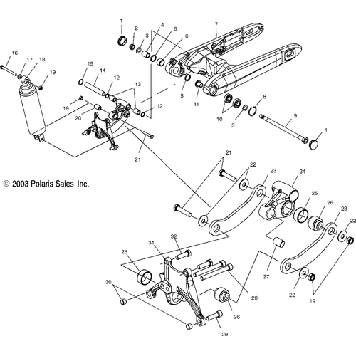 Suspension, Rear And Swing Arm - 2004 Victory Kingpin All Options - V0 ...