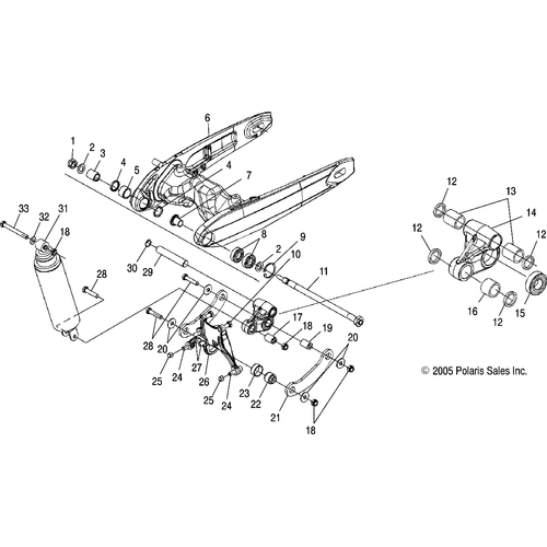 Suspension, Rear And Swing Arm - 2006 Victory Vegas Jackpot All Options - V06Xb26 Schematic 5191 OEM Schematic