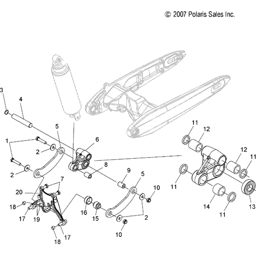 Suspension, Rear Asm. - 2013 Victory Hammer 8 Ball/S Intl - V13Ha36/Hs36 Schematic 2690 OEM Schematic