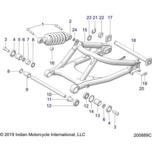 Suspension,Rear Swing Arm/Shock - 2020 Indian Ftr 1200 Rally Schematic-24435 OEM Schematic