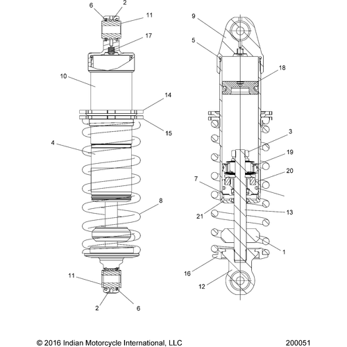 Suspension, Shock Absorber All Options - 2017 Indian Chief Classic/Chief Vintage Schematic-27589 OEM Schematic