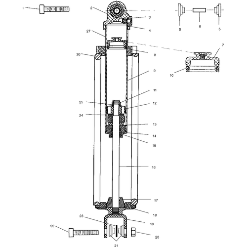 Suspension, Shock, Rear - 2000 Victory Special Edition - V00Cb15Das Schematic 7752 OEM Schematic