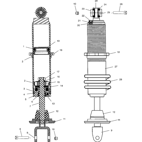 Suspension, Shock, Rear - 2002 Victory Deluxe Touring Cruiser All Options - V02Td16 Schematic 5900 OEM Schematic