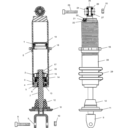 Suspension, Shock, Rear - 2003 Victory Ca Touring Cruiser All Options - V03Tb16 Schematic 5751 OEM Schematic