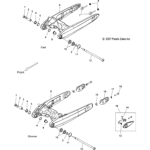 Suspension, Swing Arm - 2009 Victory Hammer/Hammer Sport All Options - V09Hb36/Hs36 Schematic 4287 OEM Schematic