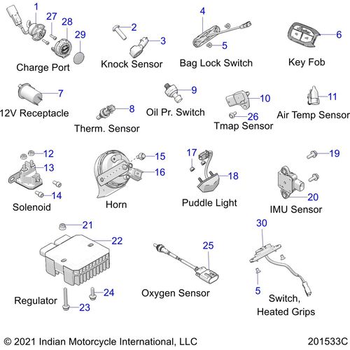 Switch Heated Grips by Polaris 4015738 Heated Grip Switch
