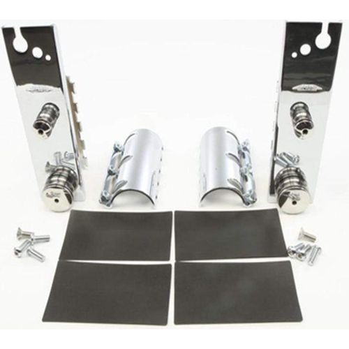 Western Powersports Windshield Mounts Switchblade Hardware Kit Chrome for Straight Forks by National Cycle KIT-Q344-001