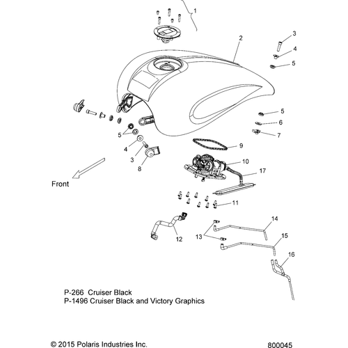 Tank, Fuel, No Spine [8 Ball Intl] by Polaris 1018004-266 Fuel Tank