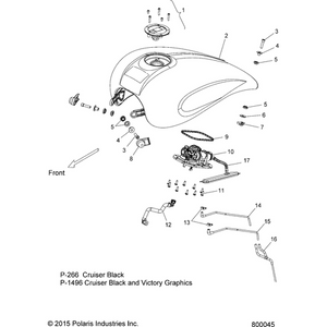 Tank, Fuel, No Spine [8 Ball Intl] by Polaris 1018004-266 Fuel Tank