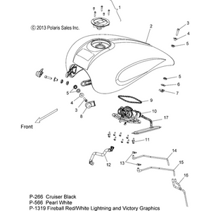 Tank, Fuel, No Spine [Intl.] by Polaris 1018004-1319 Fuel Tank