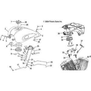 Tank, Fuel, Spine, Black by Polaris 1014754-266 Fuel Tank